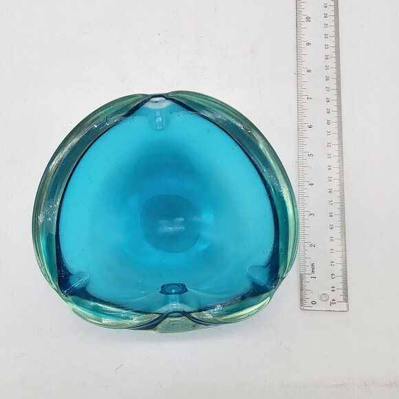 Mid Century Murano Sommerso Blue Glass Ashtray - Picture 5 of 5